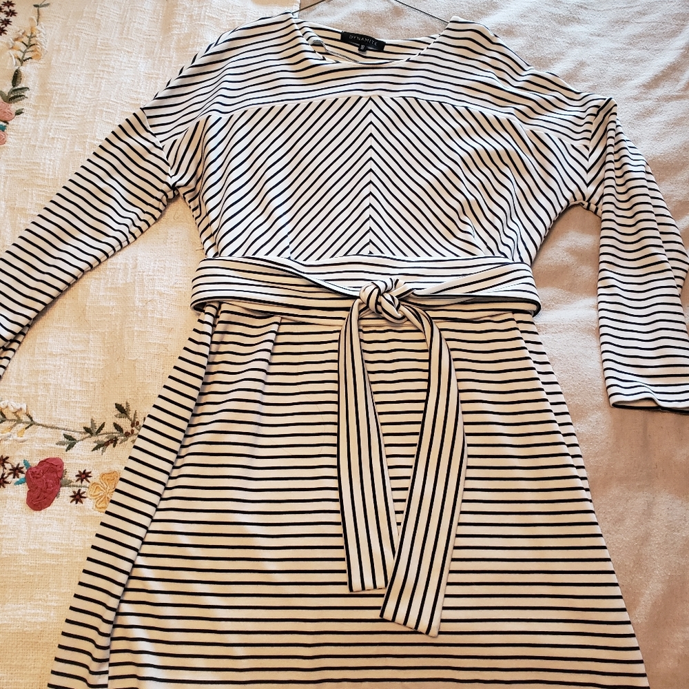 Black and White striped dress